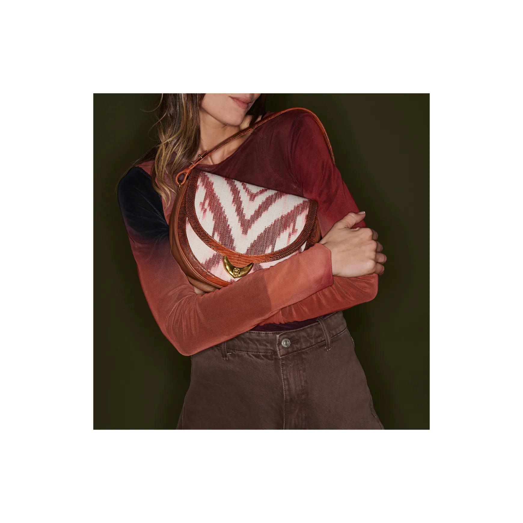 Best Sale Claris Virot Sac Big Victoria Tissu timor dragon rouge