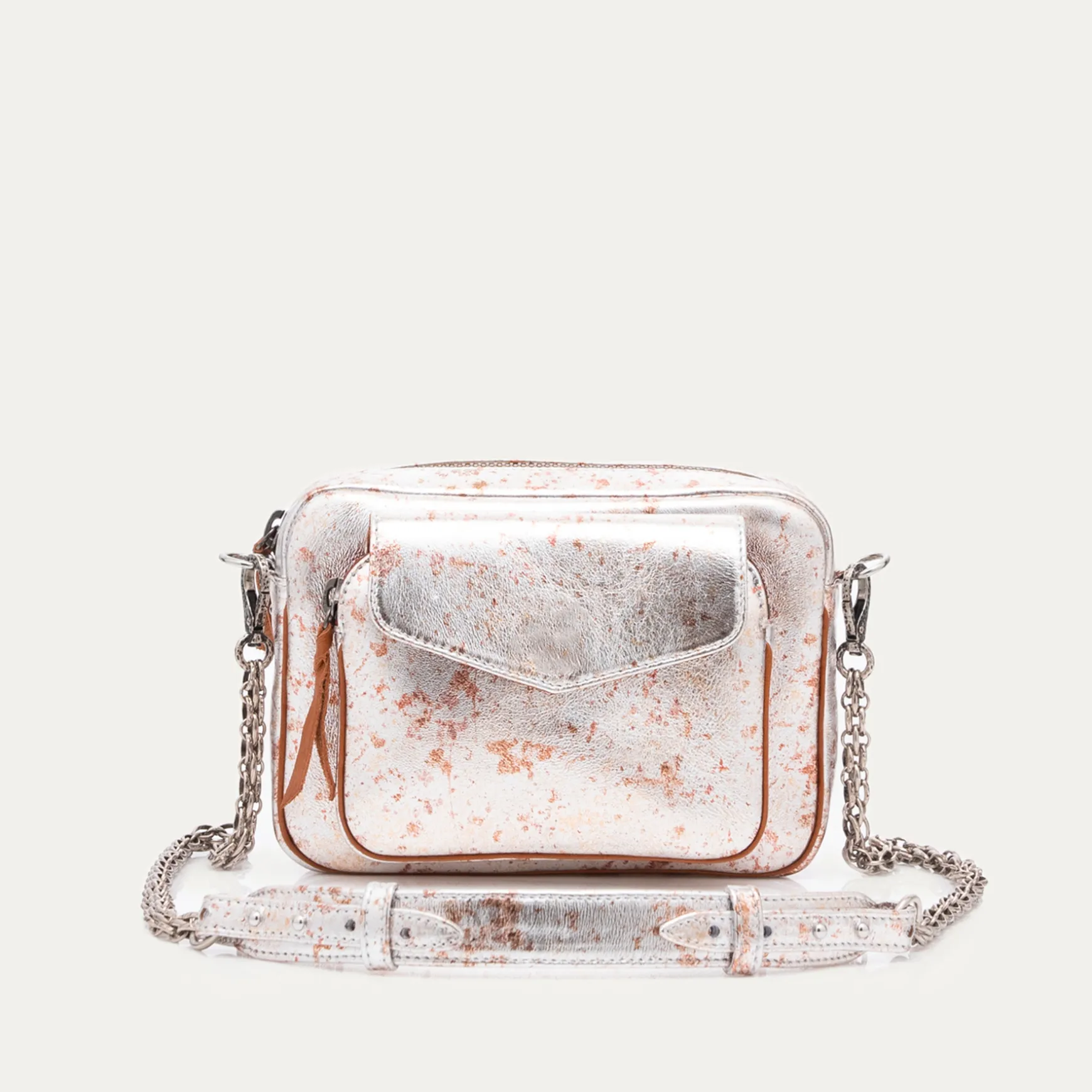 New Claris Virot Sac Charly Cuir oxy metal