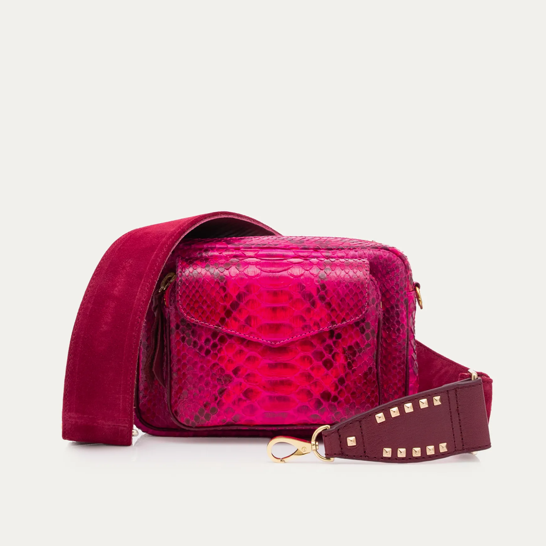 Sale Claris Virot Sac Charly Python Celosia Rose