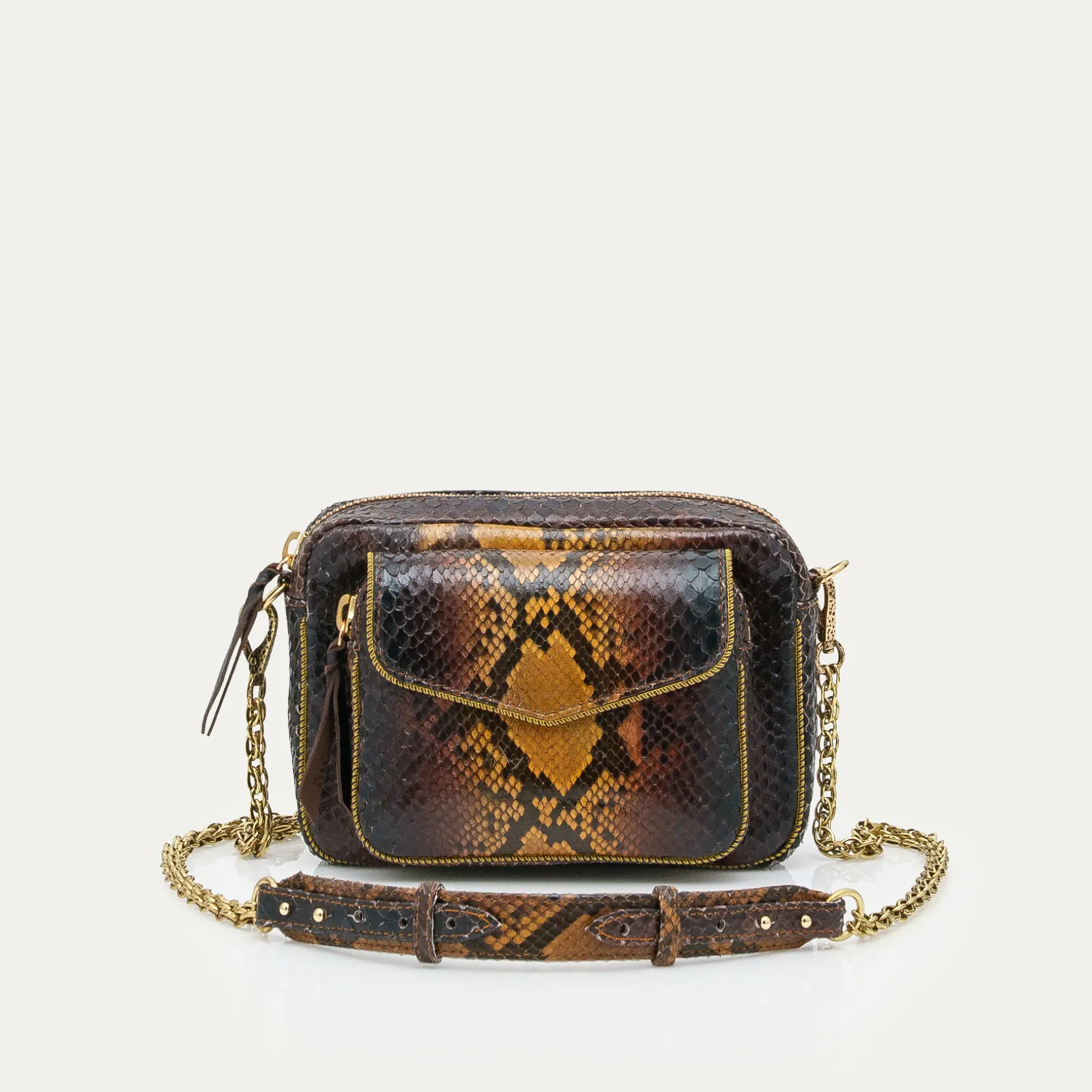 Discount Claris Virot Sac Charly Python Oeil de tigre
