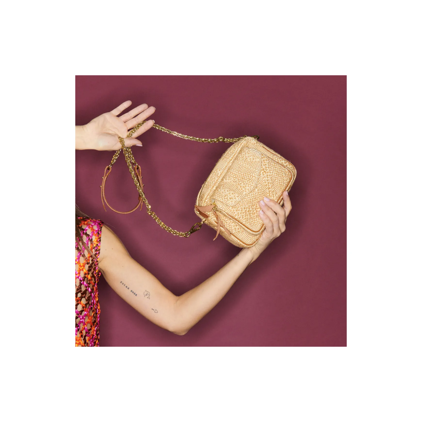 Store Claris Virot Sac Charly Tissu raphia
