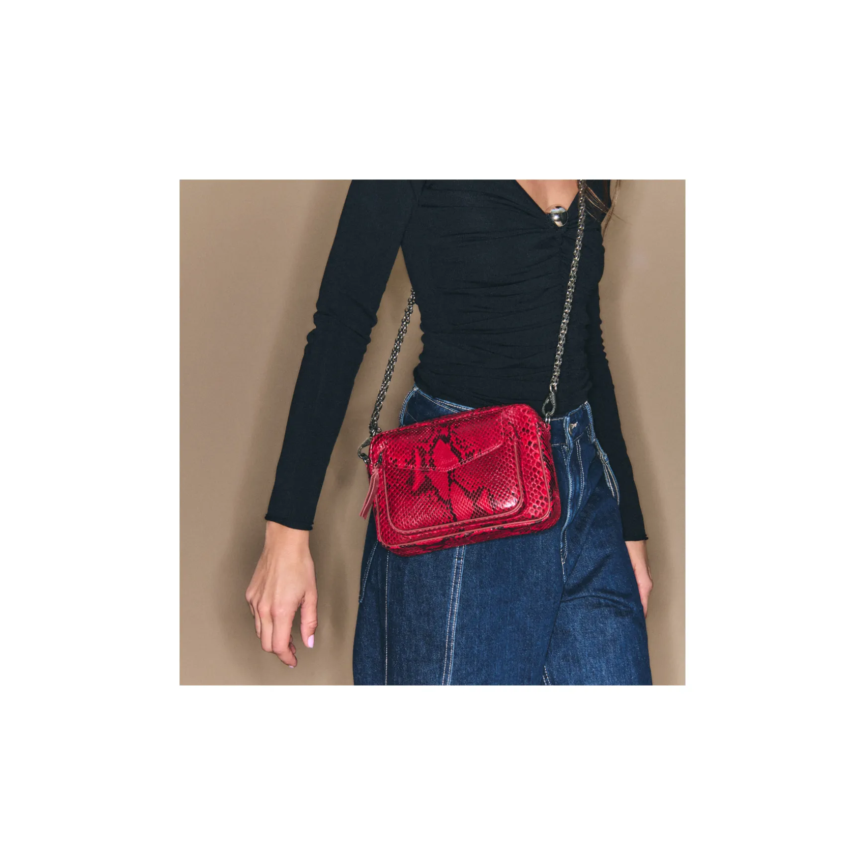 Flash Sale Claris Virot Sac Charly Python Rubis