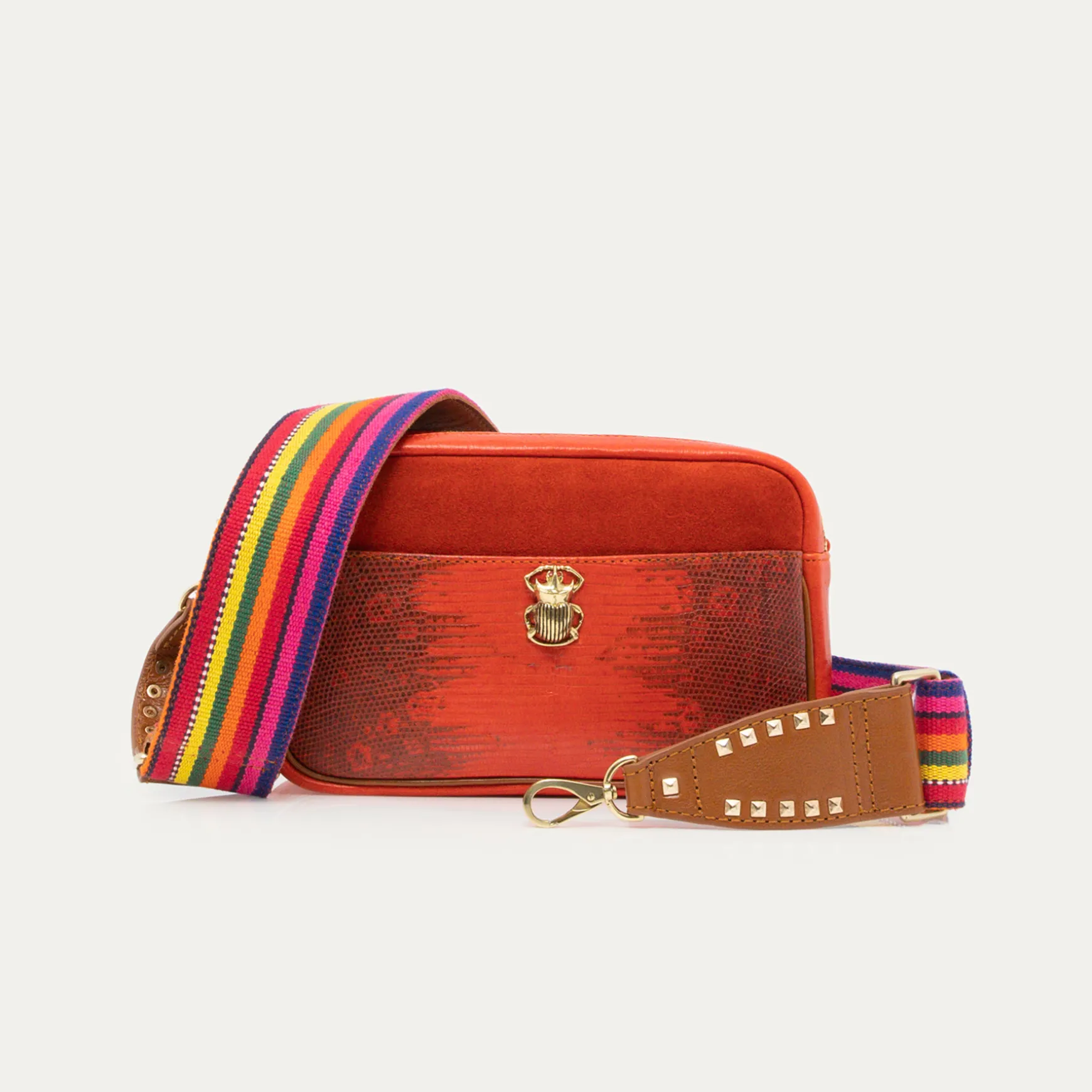 Cheap Claris Virot Sac Lily Lézard Orange goyave