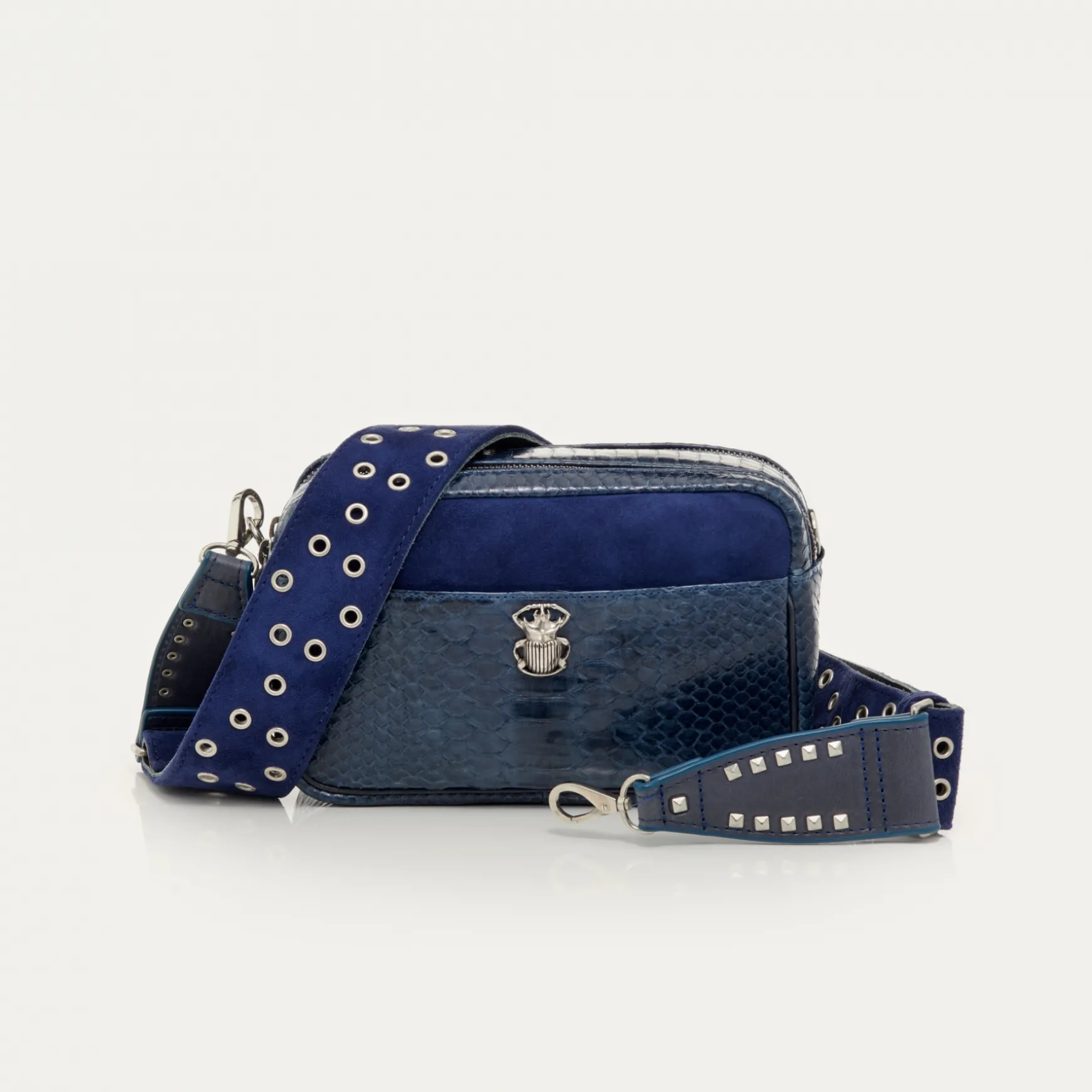 Shop Claris Virot Sac Lily Python Navy