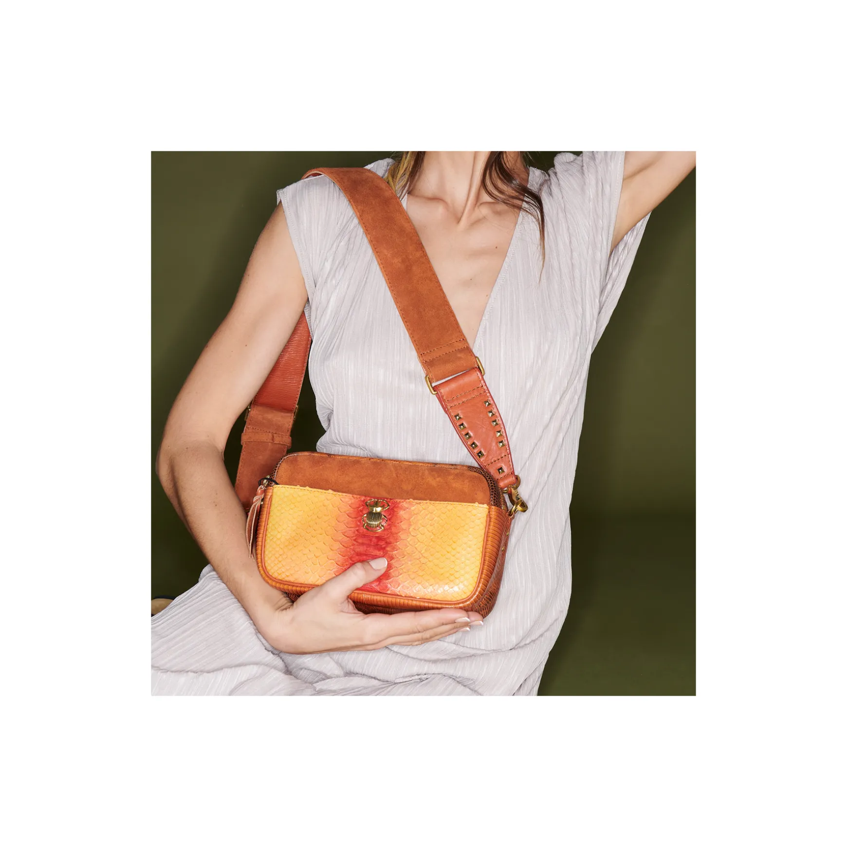 Best Claris Virot Sac Lily Python orange rouge tatsu