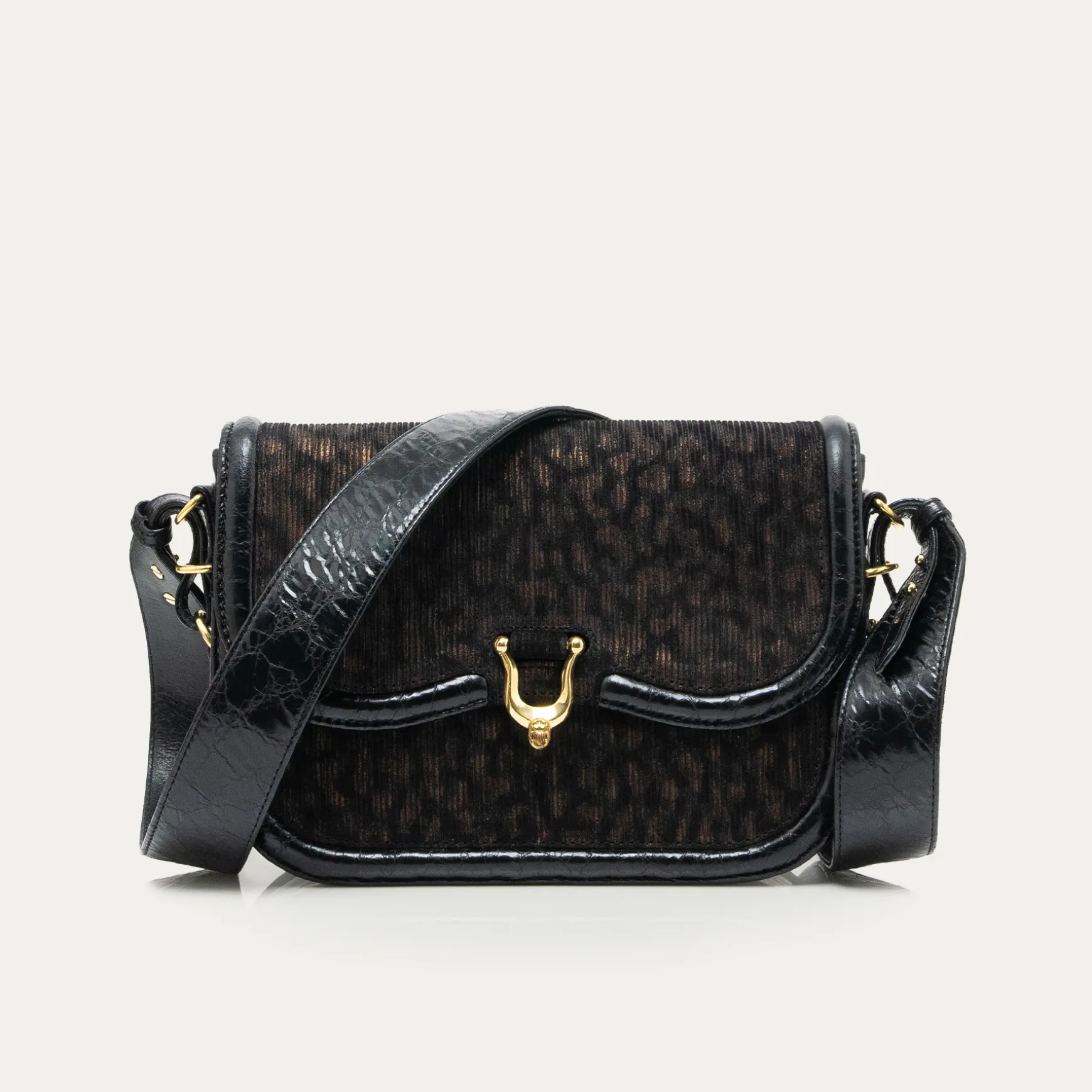 Outlet Claris Virot Sac Manon Suede Camouflage Métallique