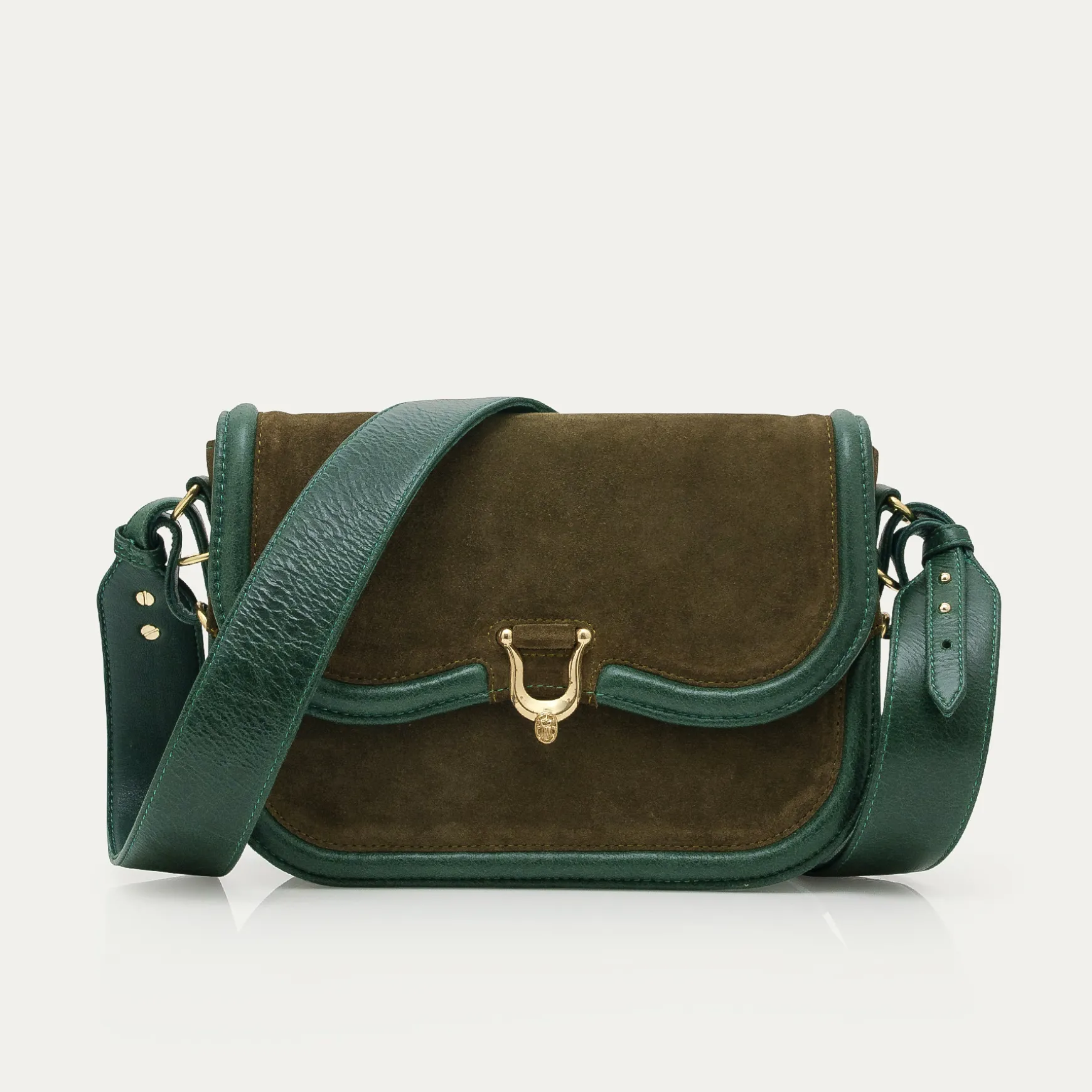 Hot Claris Virot Sac Manon Suede Vert Bronze