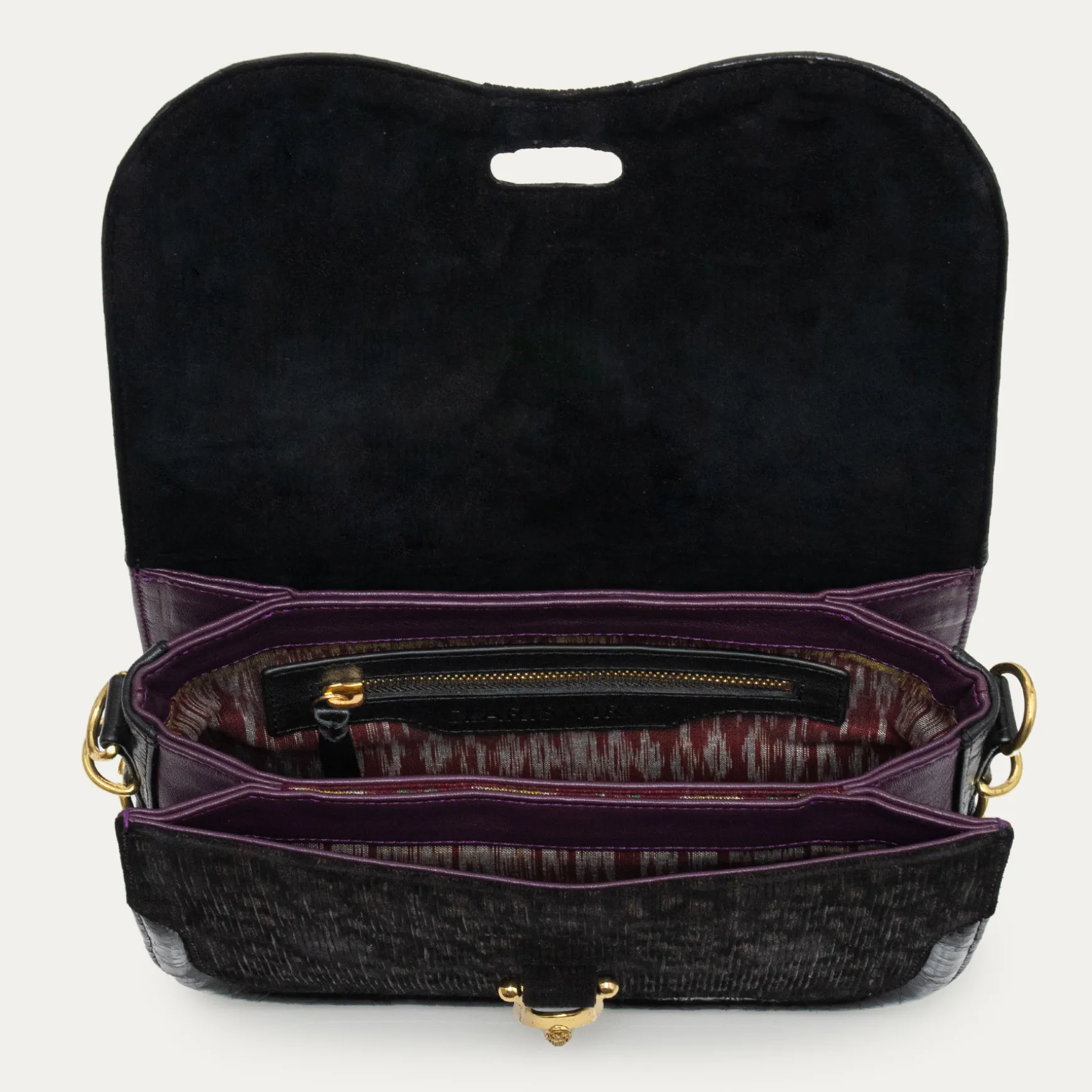 Outlet Claris Virot Sac Manon Suede Camouflage Métallique