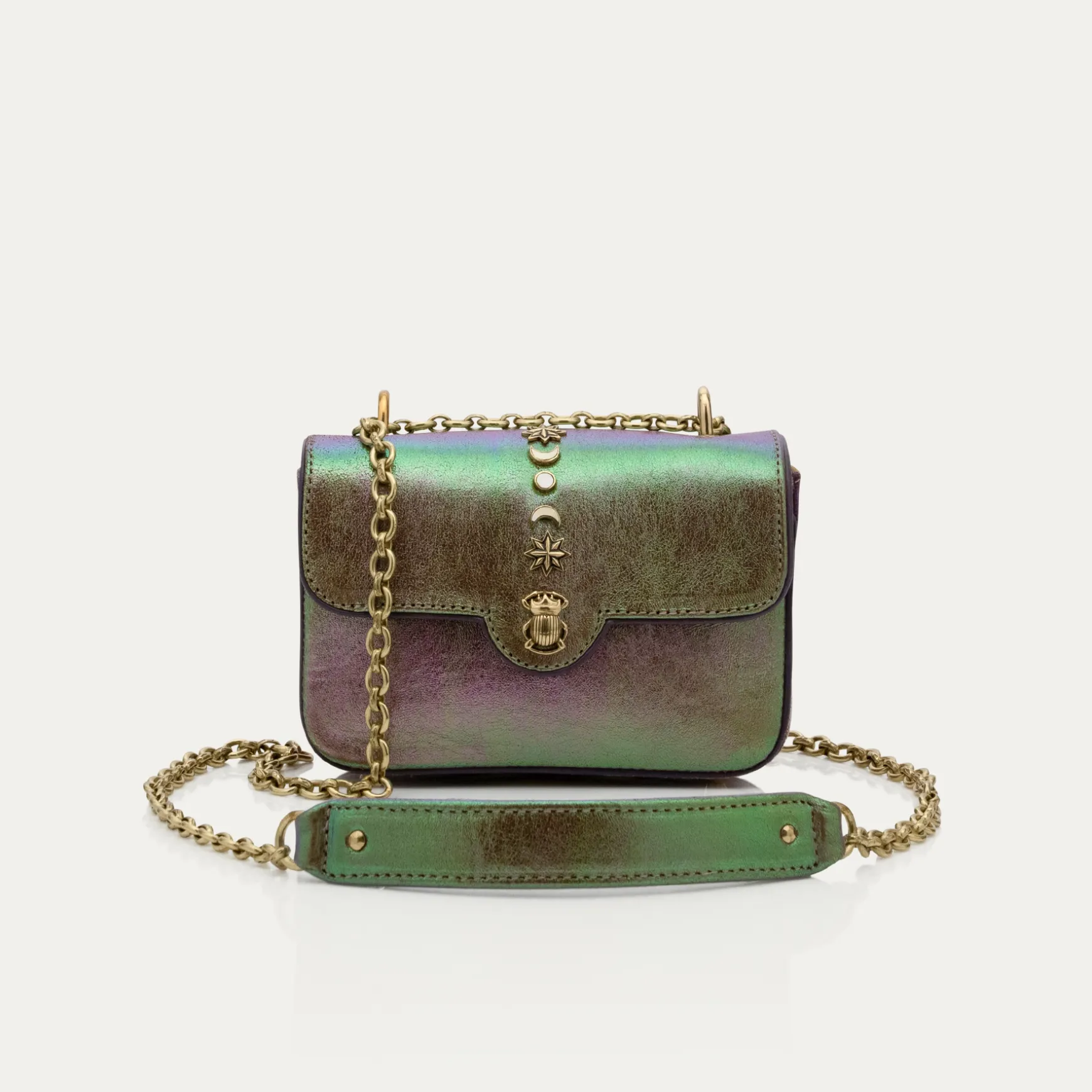 Clearance Claris Virot Sac Mini Ava Cuir Lune Avec rivets