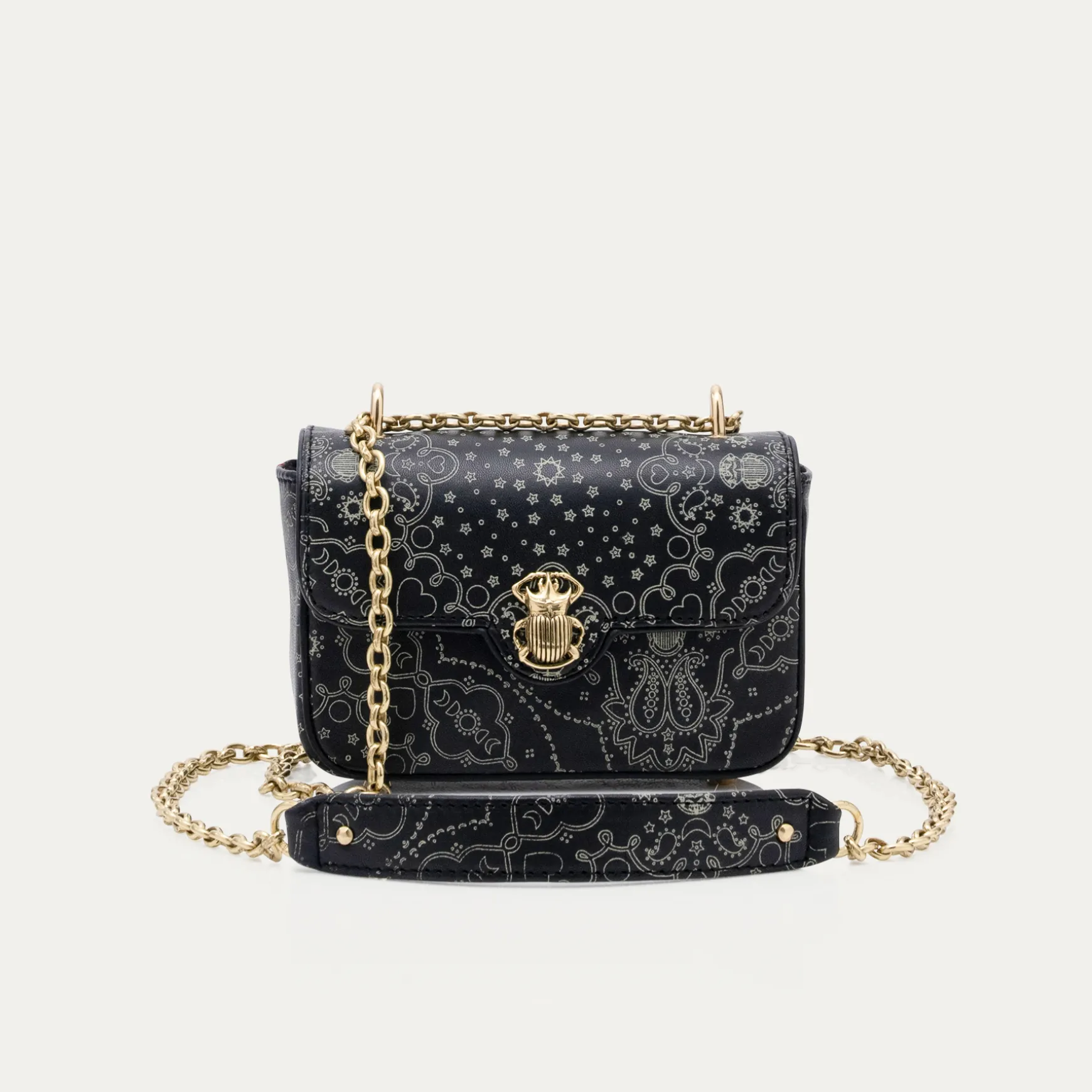 Cheap Claris Virot Sac Mini Ava Cuir Nappa Noir Imprimé Bandana