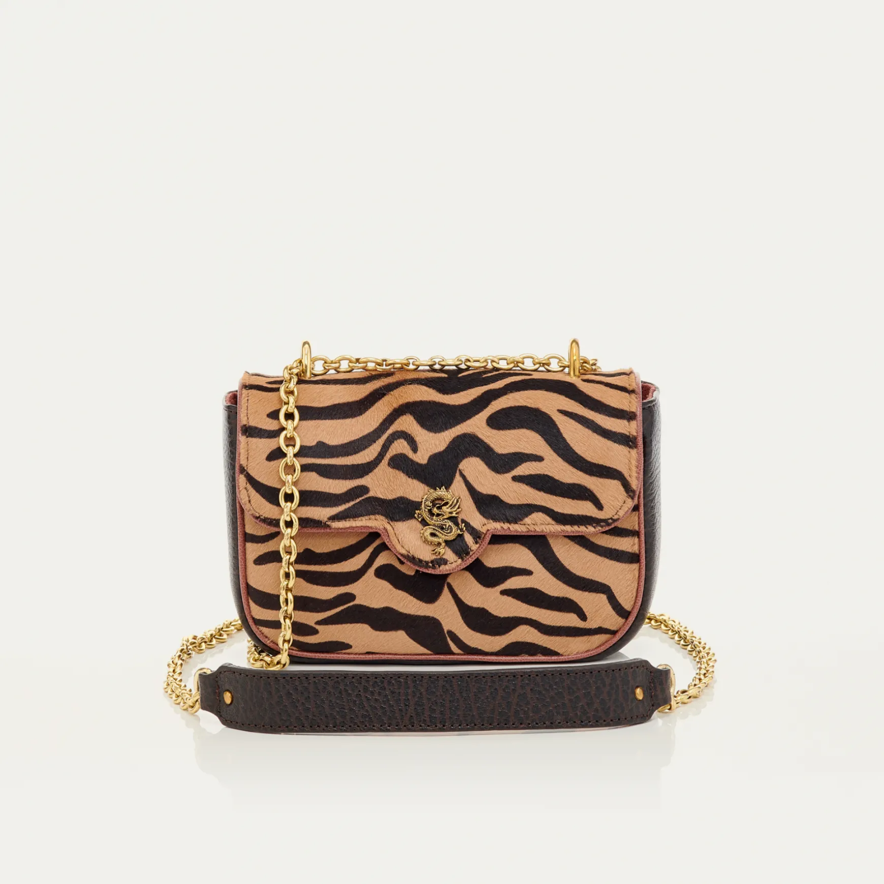 Online Claris Virot Sac Mini Ava Cuir Imprimé Tigre tora