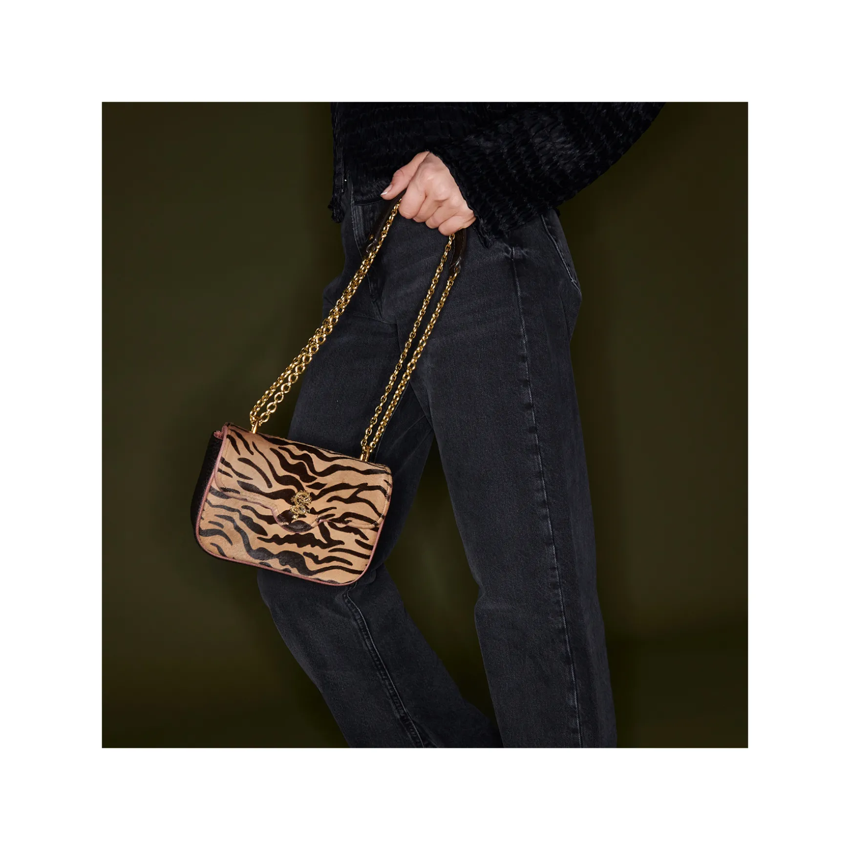 Online Claris Virot Sac Mini Ava Cuir Imprimé Tigre tora