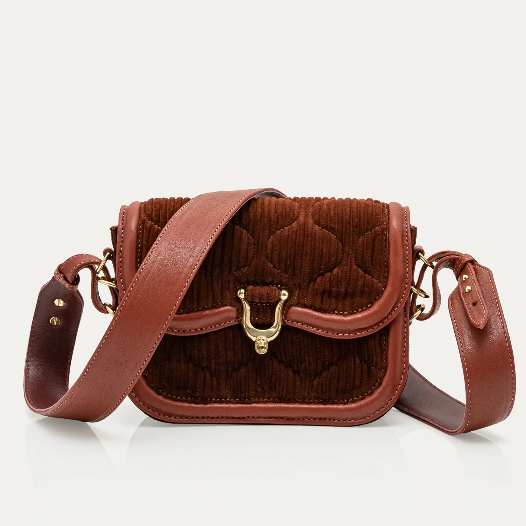 Best Claris Virot Sac Mini Manon Velours Brique Matelassé