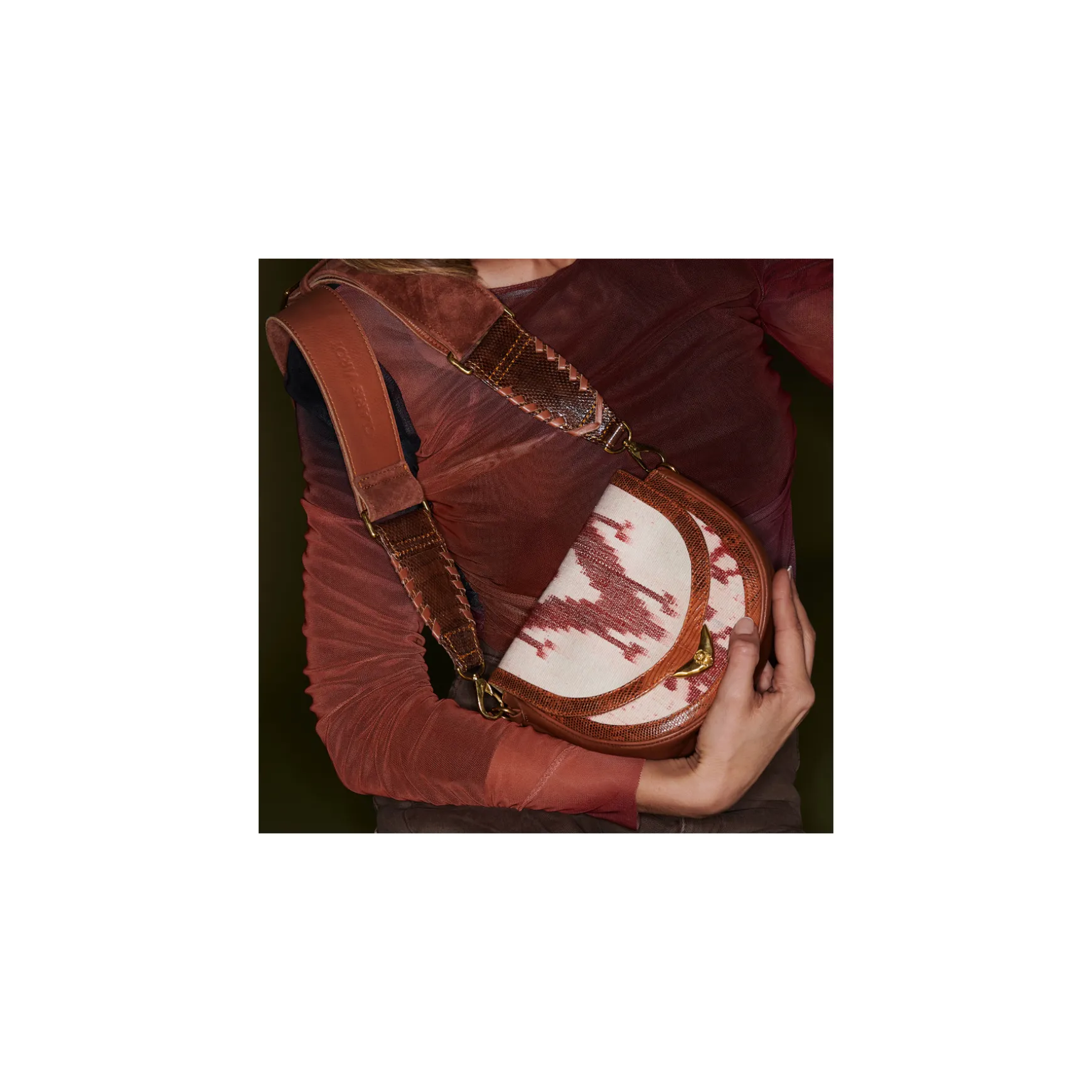 Best Sale Claris Virot Sac Victoria Tissu timor dragon rouge