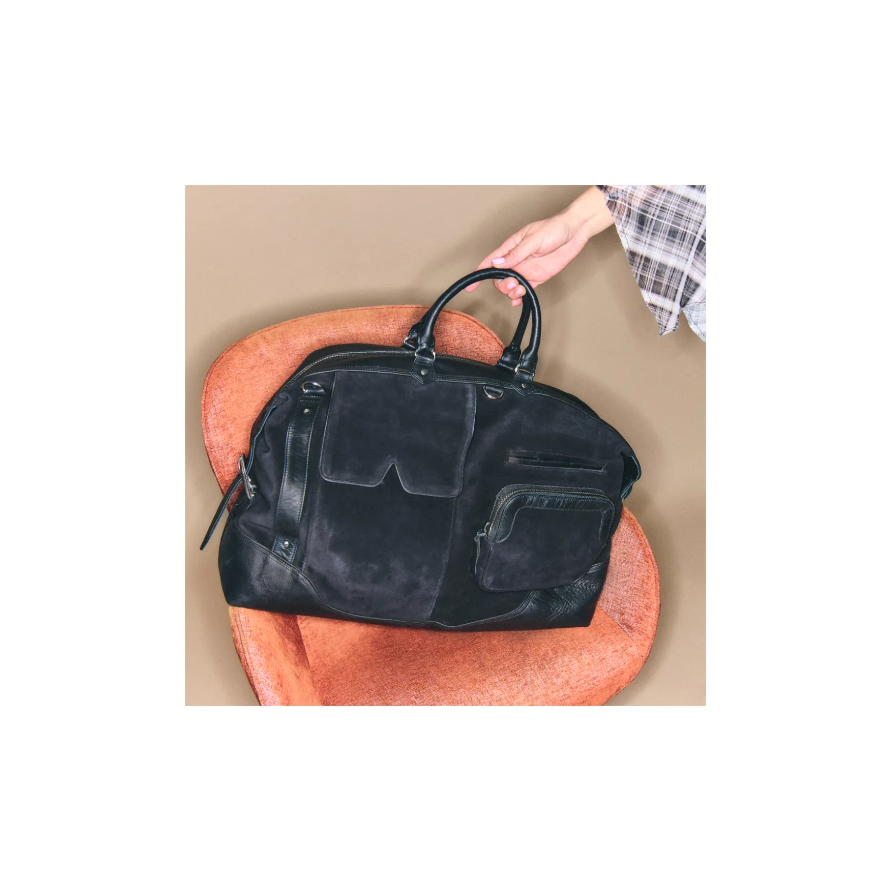 Cheap Claris Virot Sac Vito Veau velours Noir