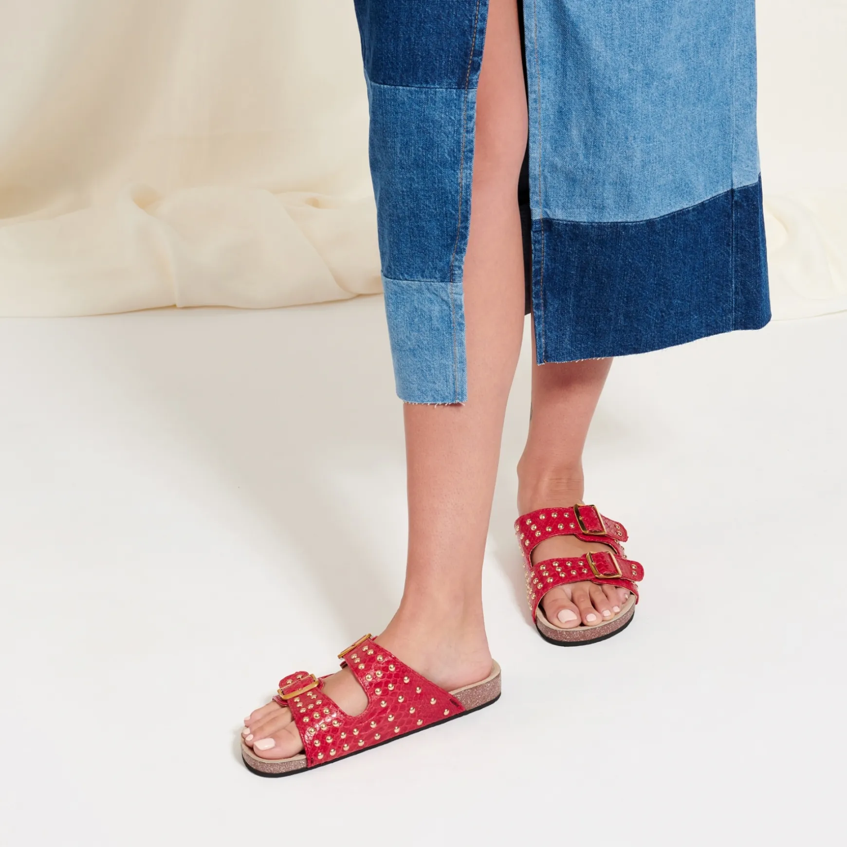 Store Claris Virot Sandales Odette Python Rouge