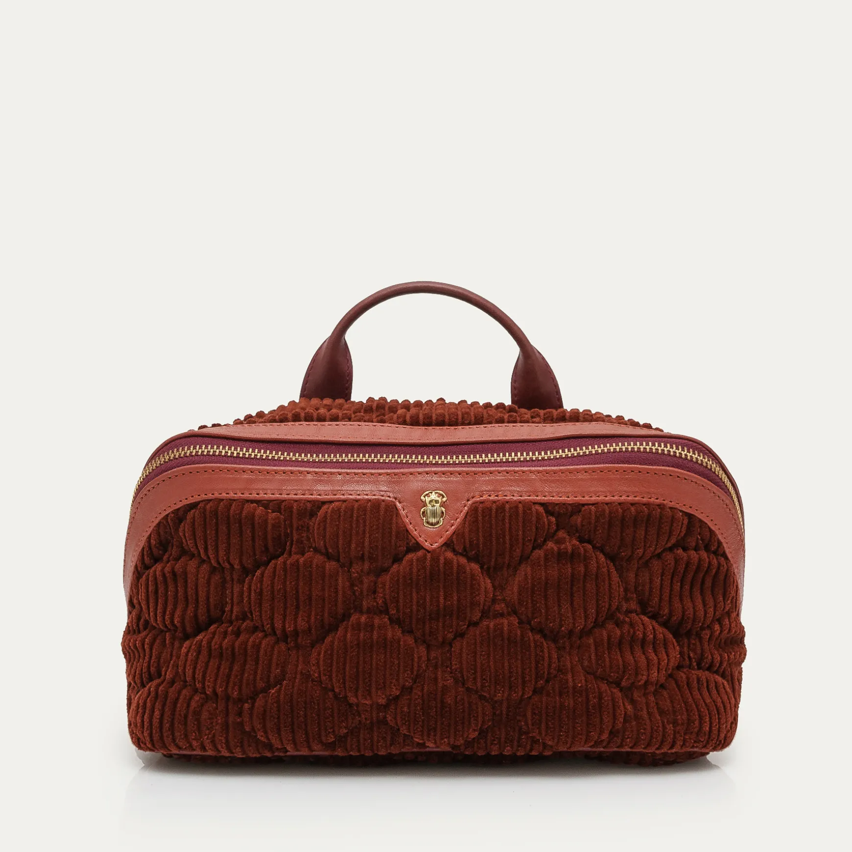 Online Claris Virot Trousse Charlotte Velours Brique Matelassé